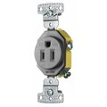 Hubbell Wiring Device-Kellems TradeSelect, Straight Blade, Single Receptacle, Weather and Tamper Resistant, 15A 125V, 2-Pole 3-Wire Grounding, 5-15R, Gray RR151GYWRTR
